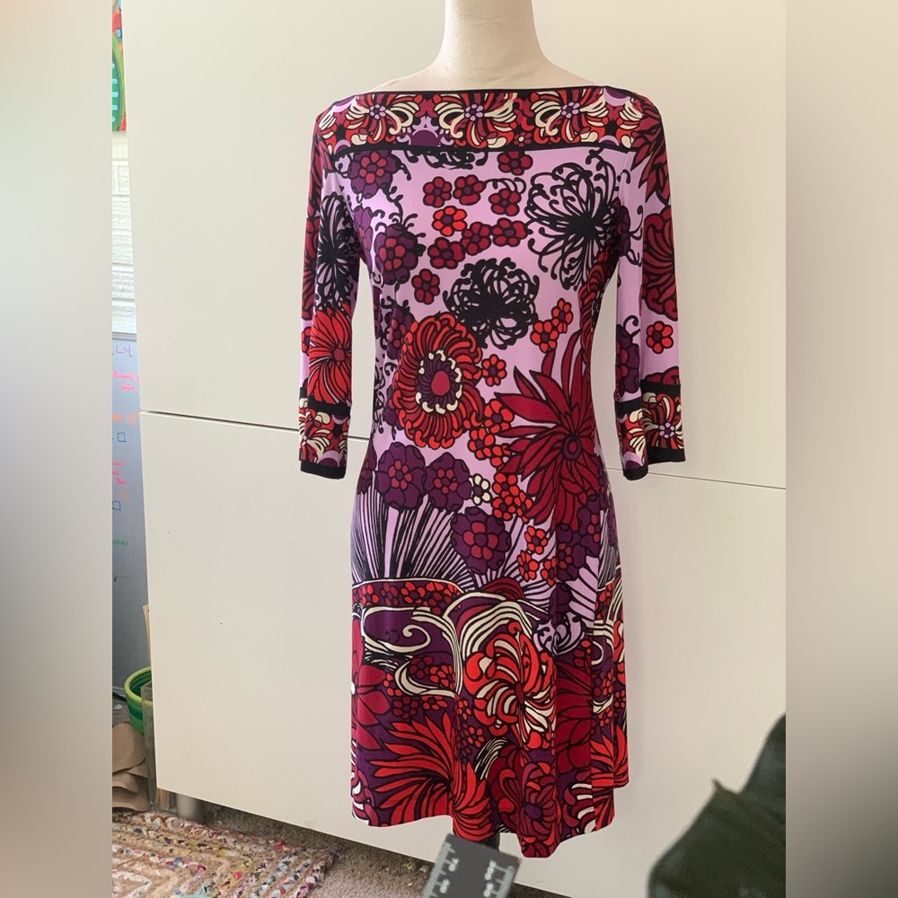 3/4 Sleeve Donna Morgan Print Dress